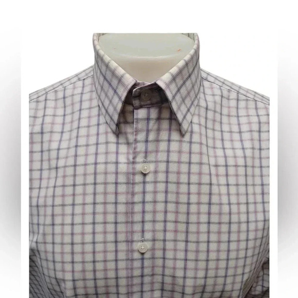 Daniel Hechter Long Sleeve Dress Shirt Purple & White Size 16/Large - Picture 3 of 10